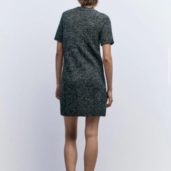 ZARA KNIT MINI DRESS SHORT SLEEVE WOOL - Picture 4 of 6